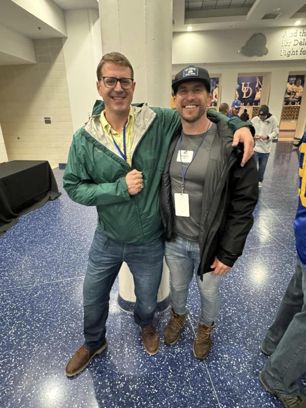Trip DelCampo and Mark Moore were players on the 2003 UD national championship team.